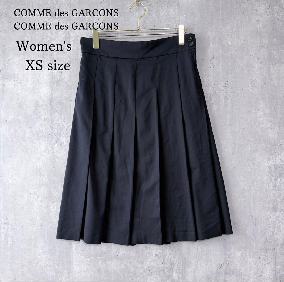 コムデギャルソン コムコム ウール混 プリーツ スカート XS ネイビー 希少