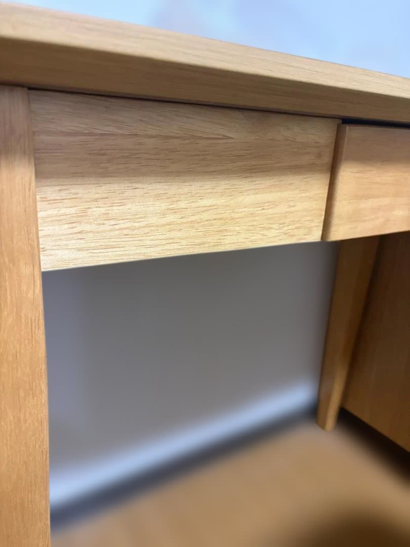 【完成品・送料込】木製スリムデスク 幅90㎝ 引出し付き たのメル便