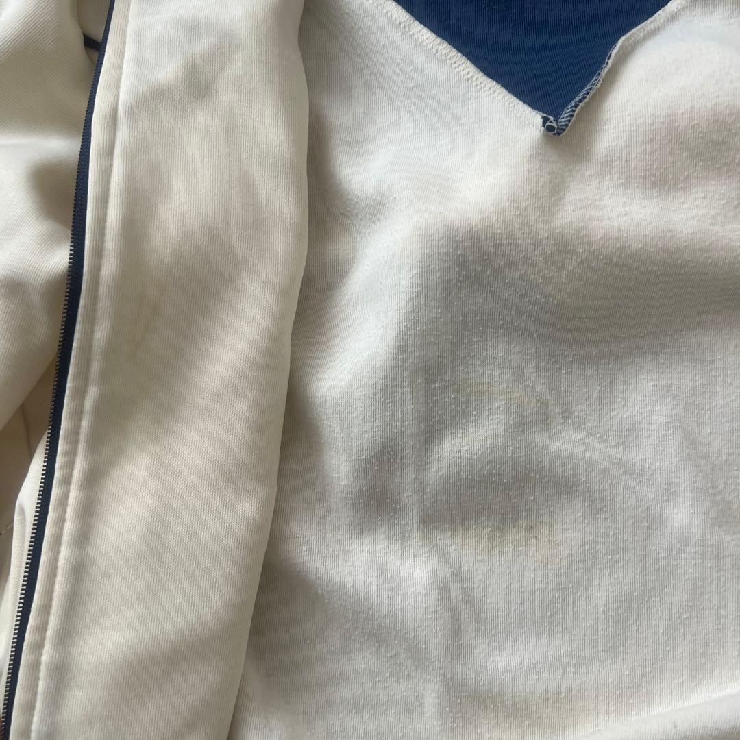 adidas 古着トラックジャケット クリーム/ネイビー