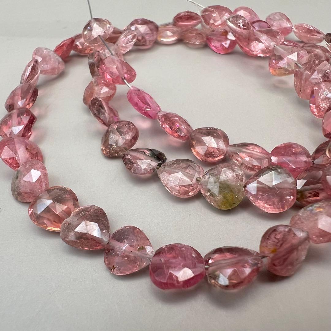 （t-14）ピンクトルマリン(ウォーターメロン)1連マロンブリオレットカット