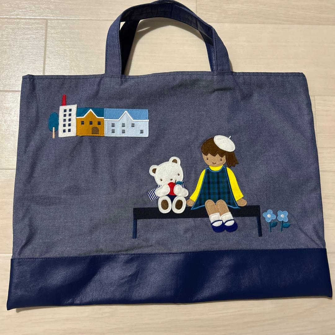 familiar 女の子とクマのトートバッグ