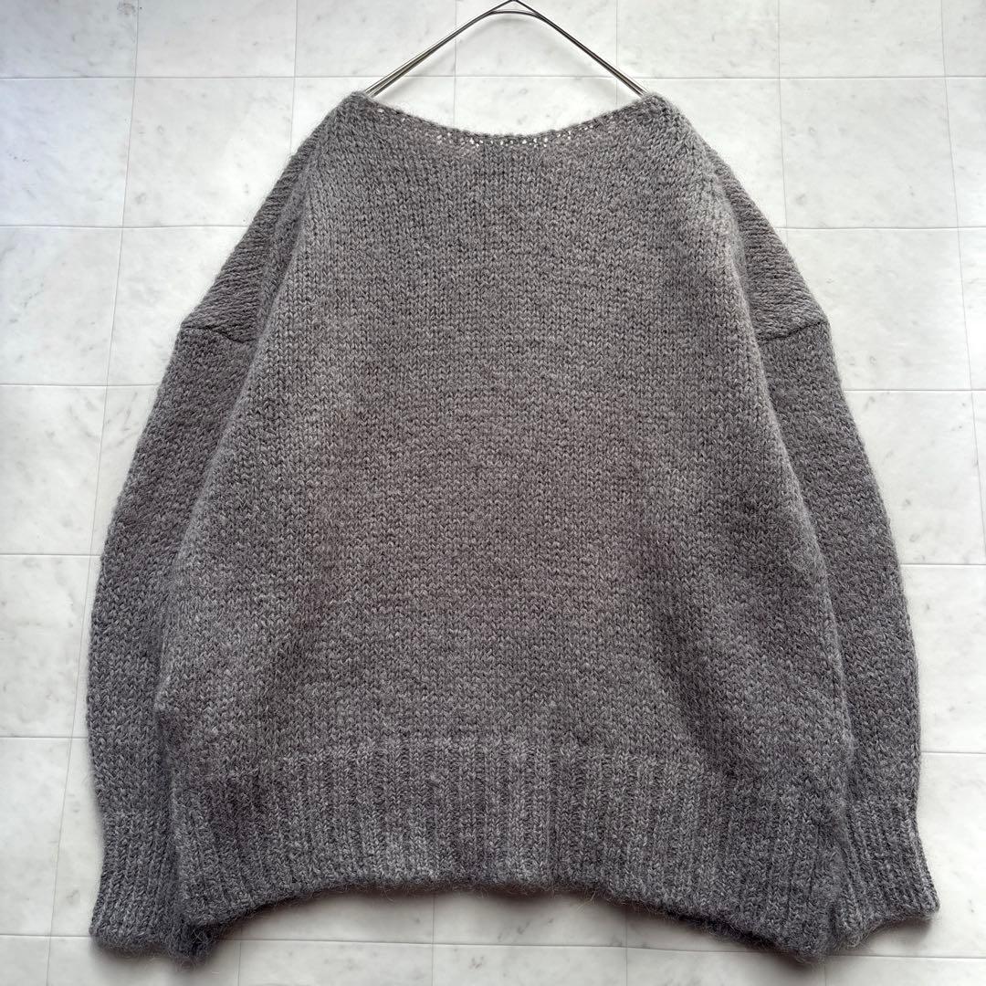 レサージュ 3GモヘヤMIXプルオーバー ニット グレー アルパカ混 セーター