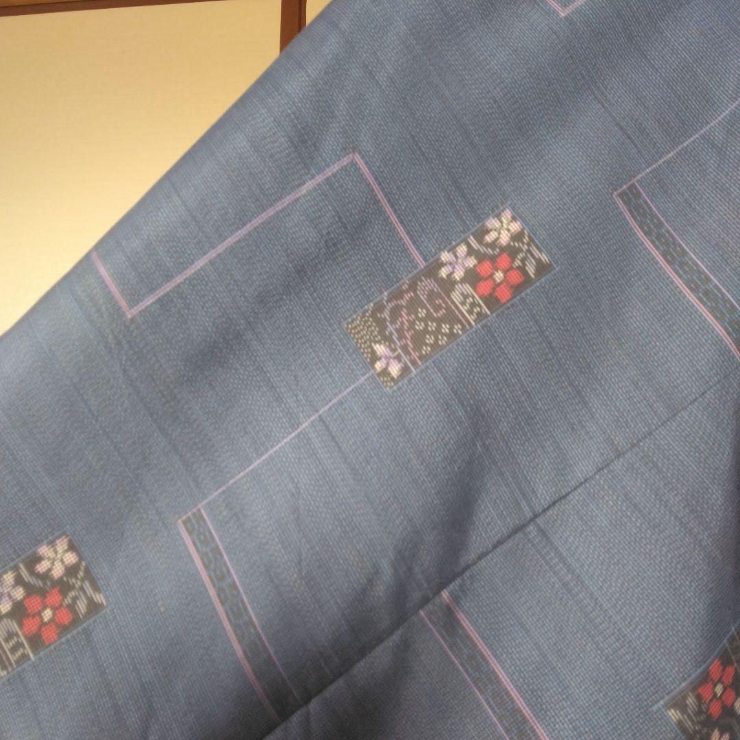 大島紬解き生地から、バイアス仕立てロングフレアーワンピース　　Ｓ寸