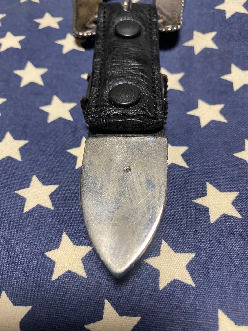 黒レザー装飾バックルベルト(スターリングシルバー)サンセットトレイル