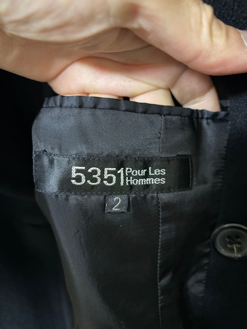 5351 ダブル ロングコート ブラック 2(ＥＩ)