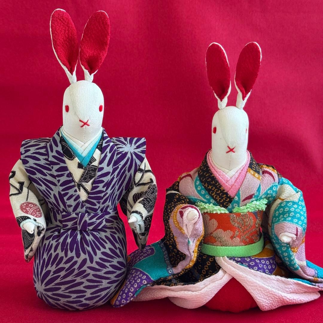 うさぎ雛　兎のひな人形　ちりめん細工