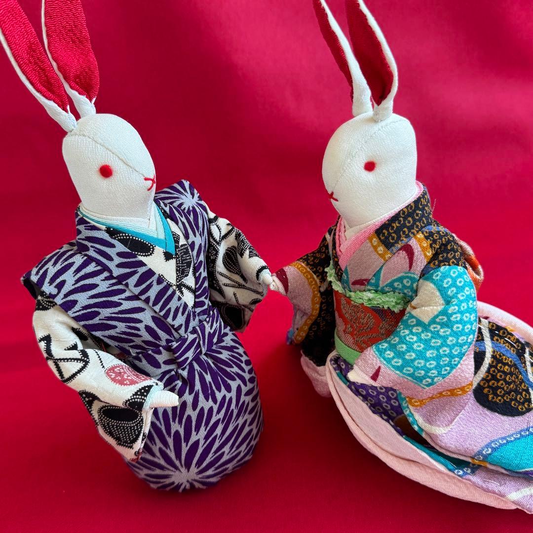 うさぎ雛　兎のひな人形　ちりめん細工