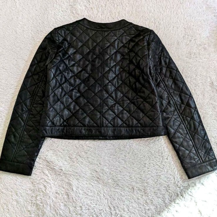 美品❀J.CREW　ラムレザー　キルティング　ジャケット　金ボタン　М〜L相当