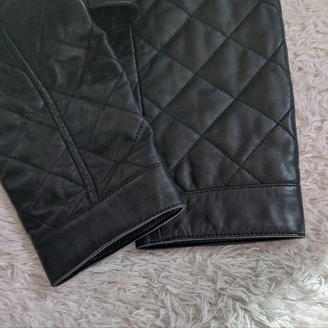 美品❀J.CREW　ラムレザー　キルティング　ジャケット　金ボタン　М〜L相当