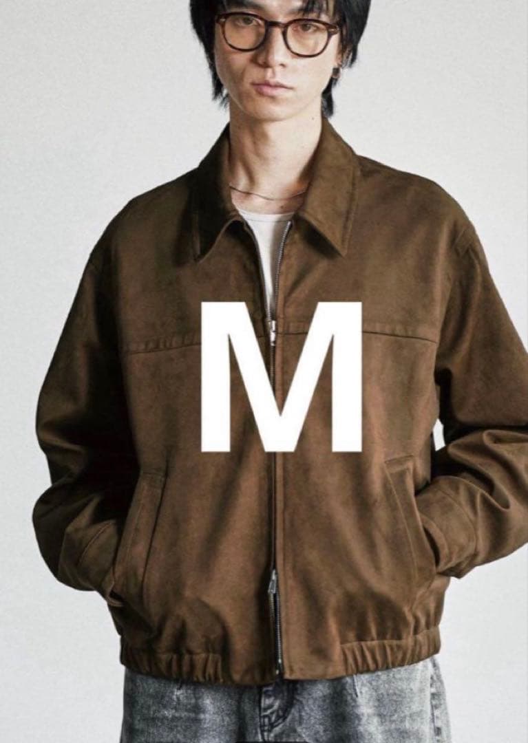 wym lidnm FAUX SUEDE ZIP BLOUSON ブラウン M