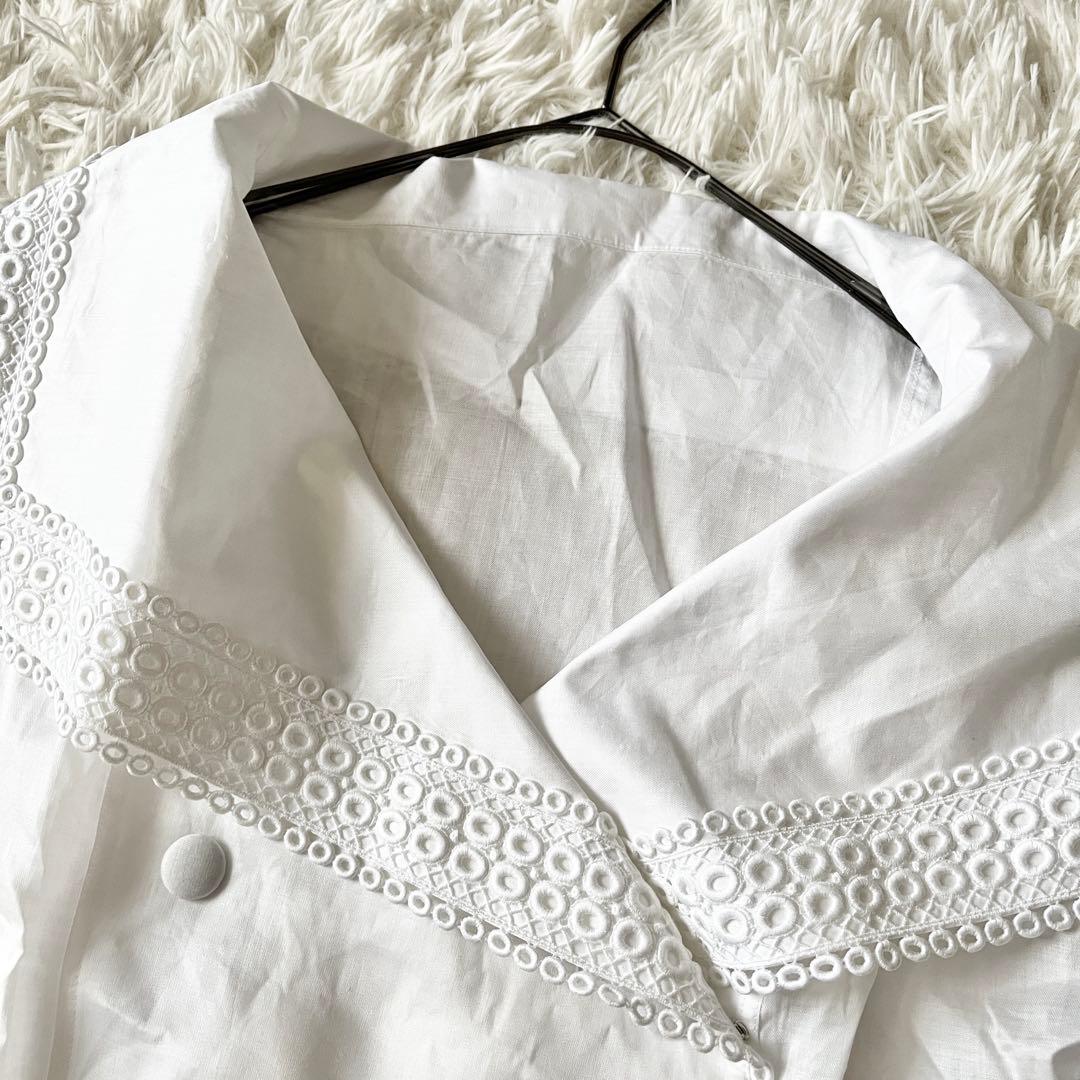 美品 Christian Dior ディオール リネン セーラー ブラウス