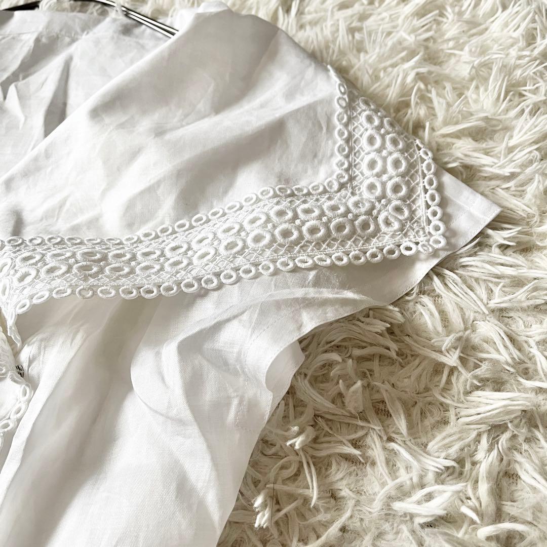 美品 Christian Dior ディオール リネン セーラー ブラウス