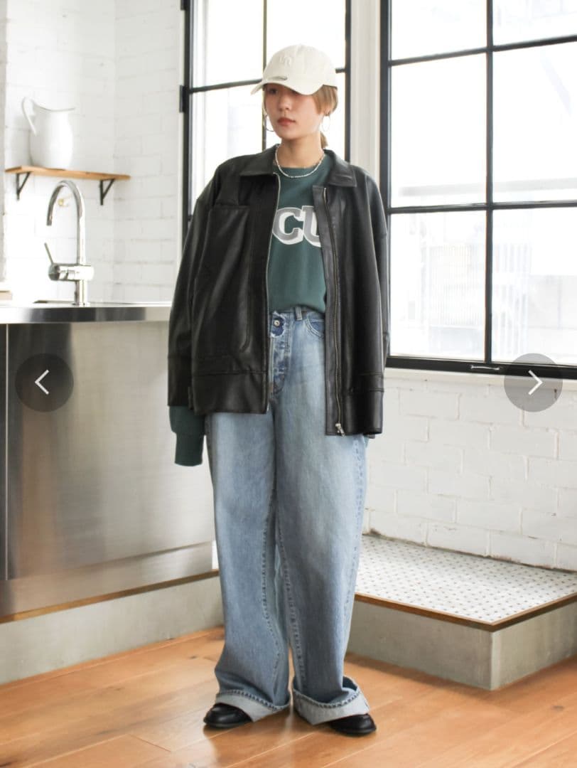 Ungrid アングリッド ヴィンテージフェイクレザーブルゾン ブラック