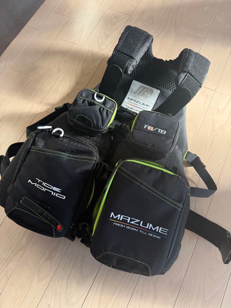 mazume 25タイドマニアライフジャケット　ブラックライム　MZLJ-831