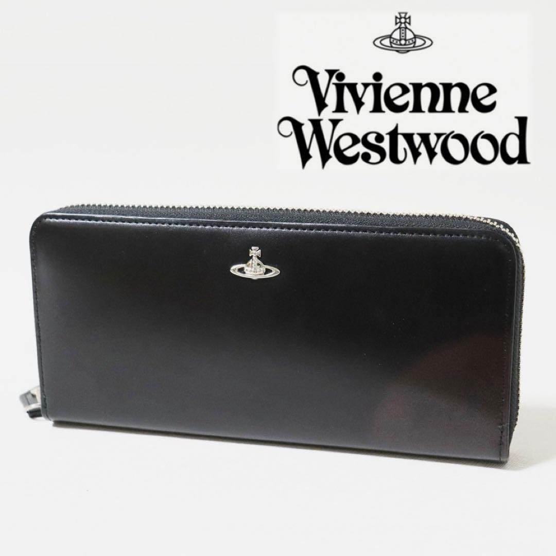 《ヴィヴィアンウエストウッド》箱付新品 レザー ラウンドファスナー式長財布