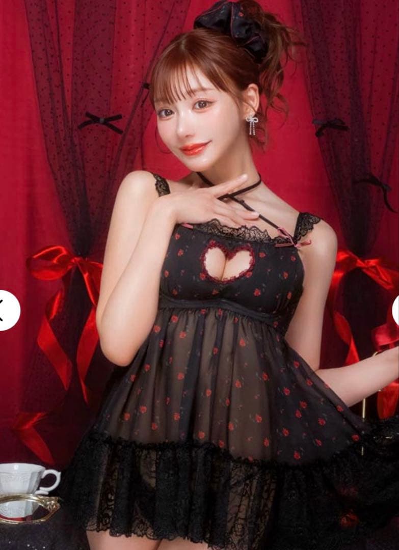 新品未使用♡明日花キララ♡チャーミングローズハートベビードールMサイズ完売品3点