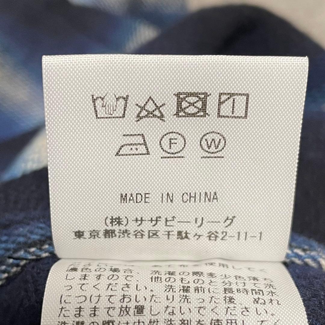 RHCロンハーマン ネイビー オンブレ シャドー チェックネルシャツ