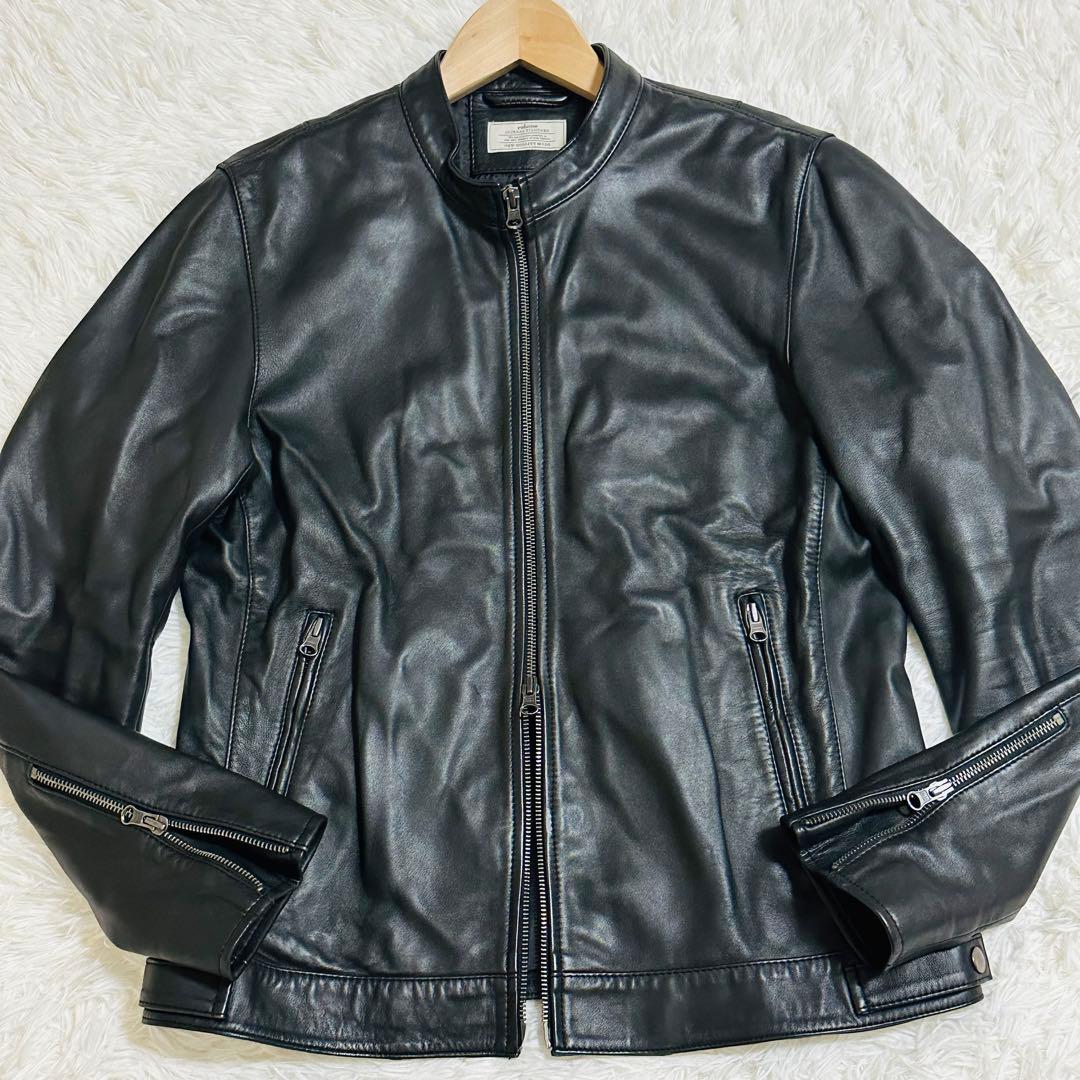 美品 希少L ジャーナルスタンダード ラムレザー シングルライダースジャケット