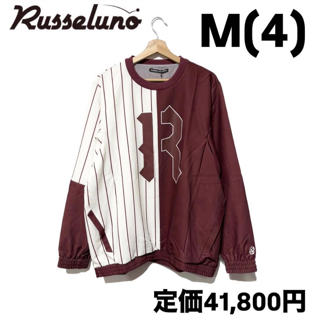 ラッセルノ ゴルフ バイカラー クルーネック プルオーバーブルゾン ボルドー 4