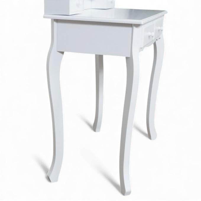 フォロー割【新品】三面鏡 ドレッサー スツール付き 姫系 猫脚 アンティーク調