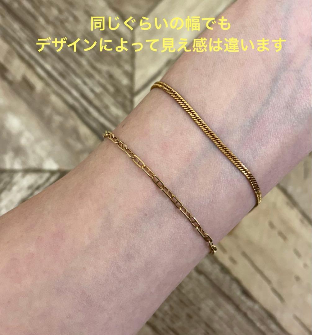 K18ブレスレット 【試着のみ未使用】軽量ですがデザイン性あり