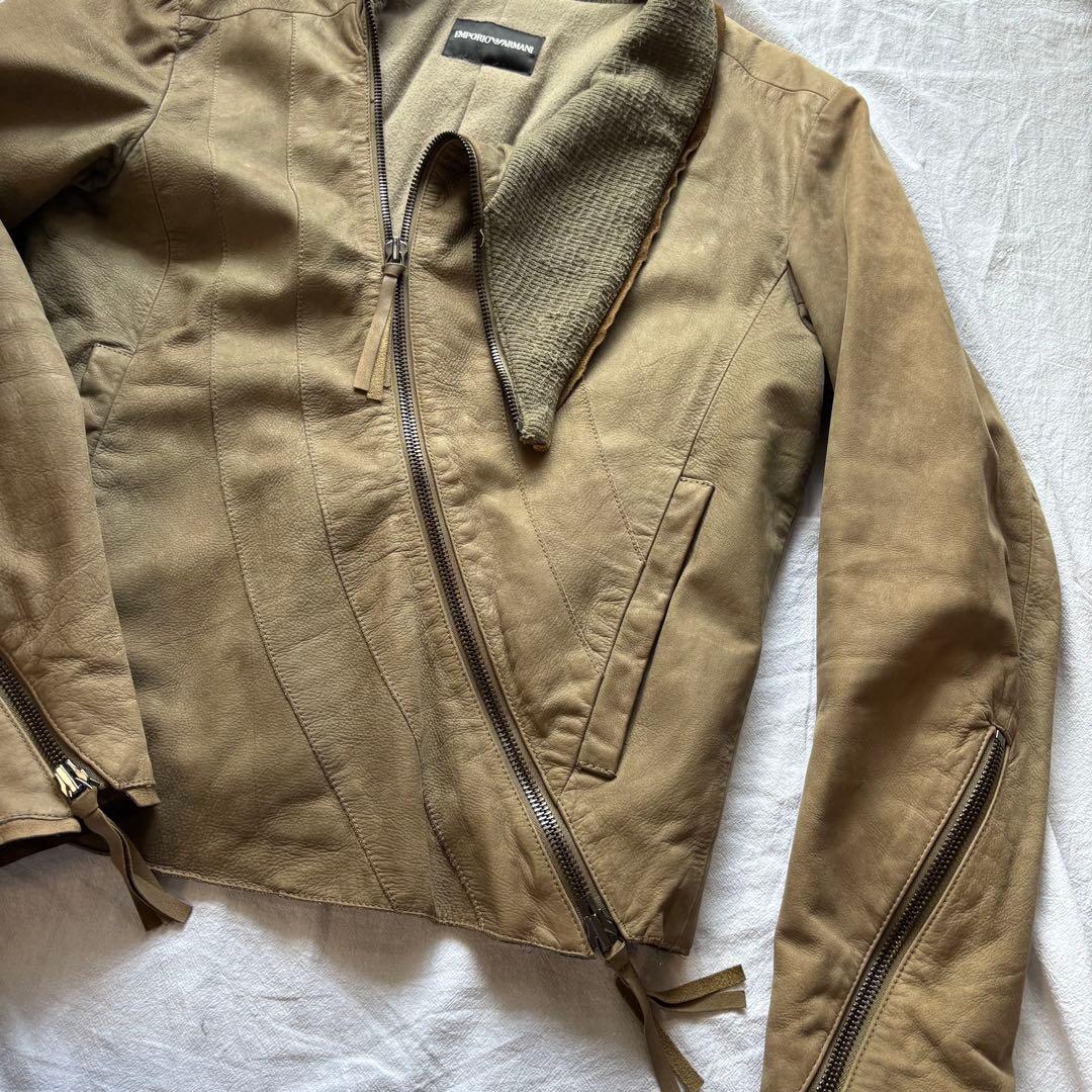 EMPORIO ARMANI ベージュ ジャケット レザー