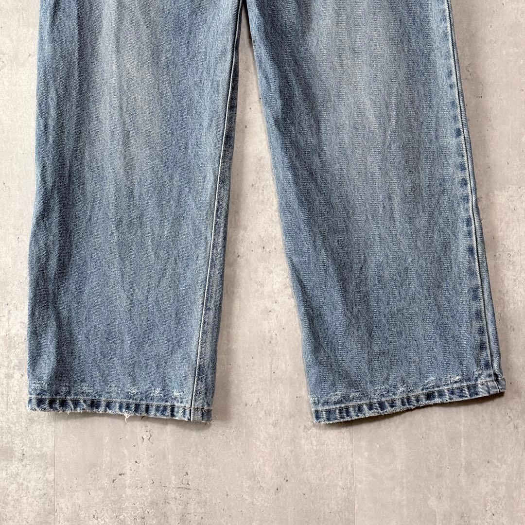 SENEE セニー ワイドデニムパンツ ダメージ ユーズド加工 サイズ S
