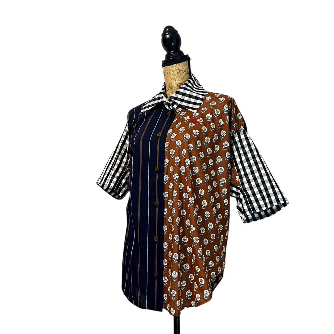 【現行品】【00】Vivienne Westwood 変形 切り替え 花柄シャツ