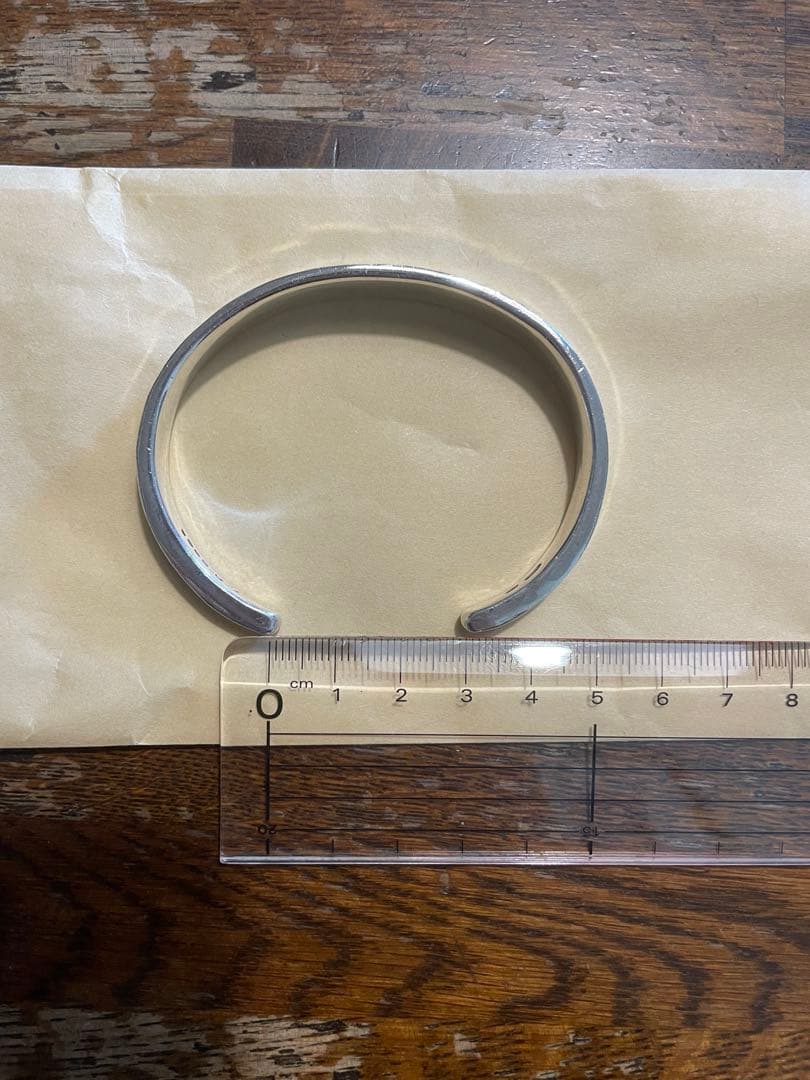 『みーちゃん』市松笹型シルバーバングル 布袋付き