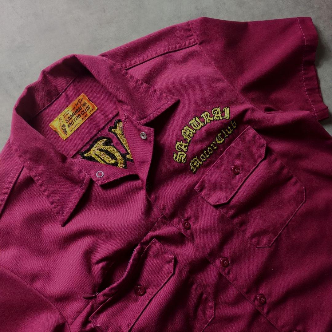 SAMURAI MOTOR CLUB 刺繍 ワークシャツ サムライジーンズ