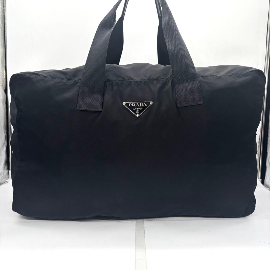 【美品】PRADA ブラック ボストンバッグ ナイロン ボストンバッグ