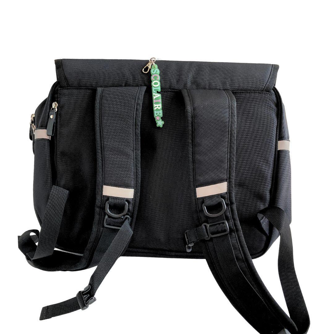 ポンポネットジュニア 14L 横型スクールバッグ 黒 新品 反射材付 PC収納