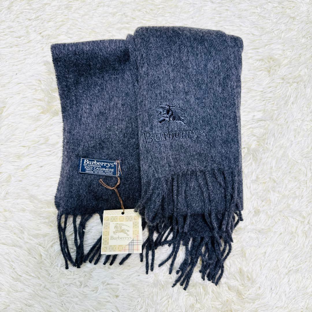 新品タグ付き　バーバリー（Burberrys）カシミヤ100％　マフラー　グレー