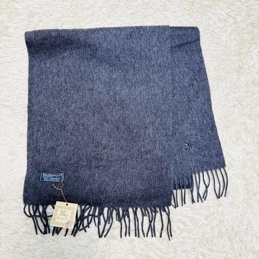 新品タグ付き　バーバリー（Burberrys）カシミヤ100％　マフラー　グレー
