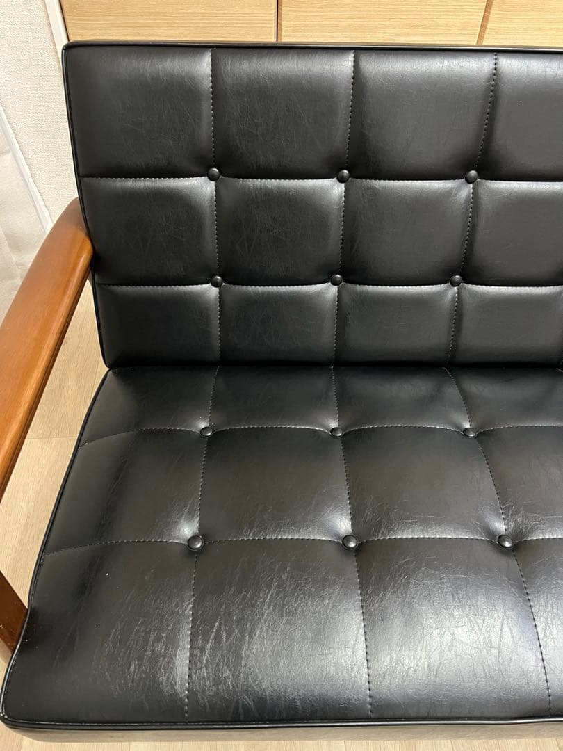 カリモク60 kチェア 2シーター　ブラック