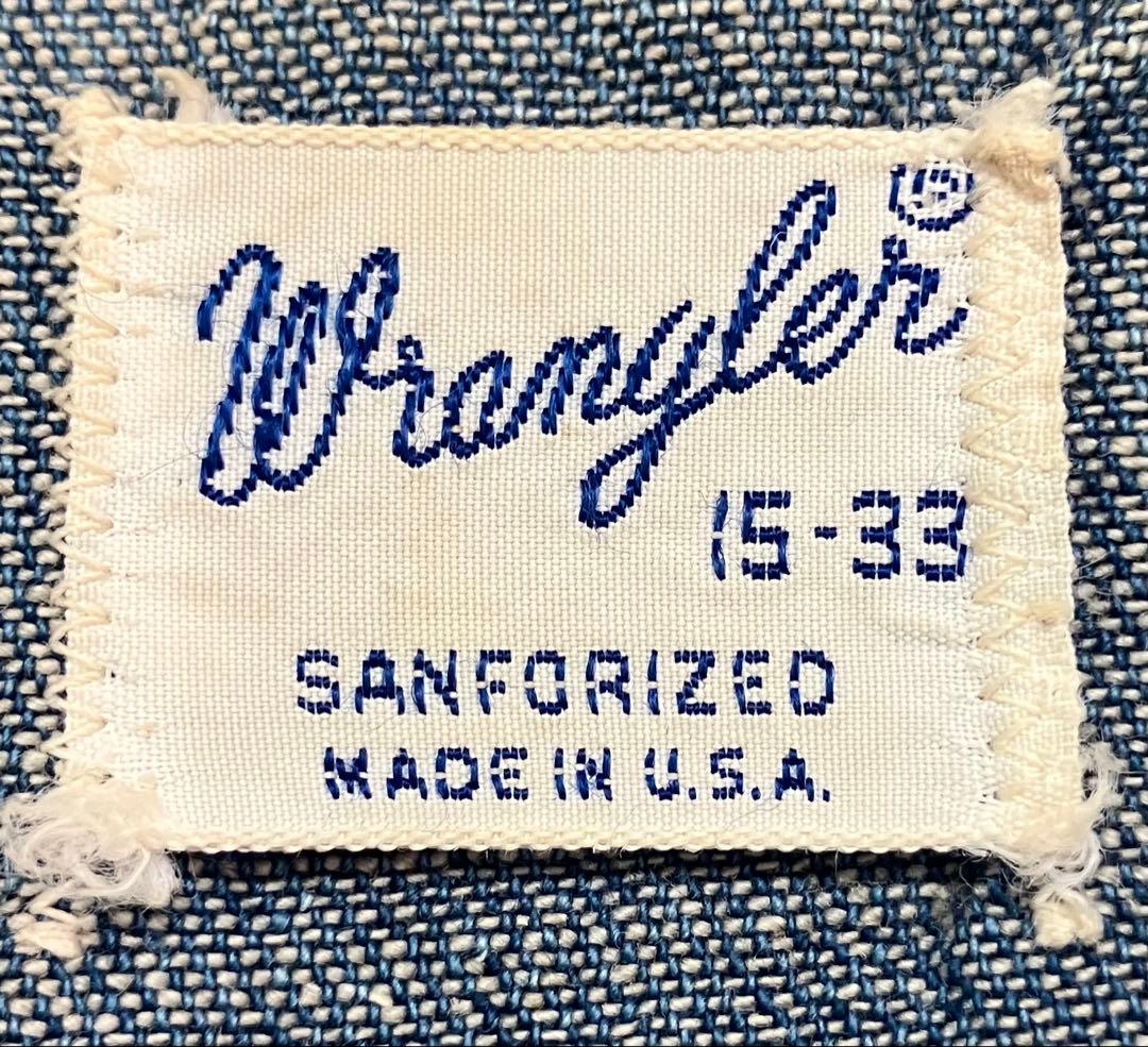 ビンテージ！60s wrangler 27mwウエスタン デニムシャツ15-33