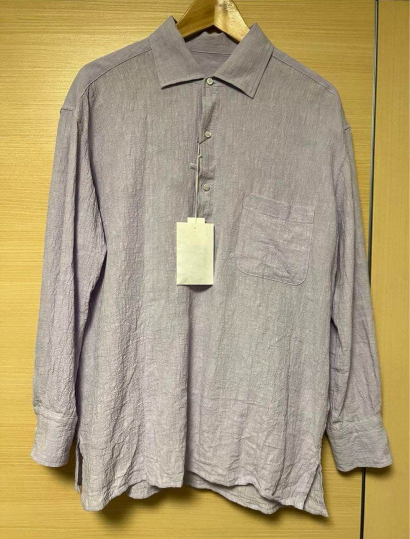 サイズ4 カル ウォーターツイストリネン プルオーバーシャツ パープル