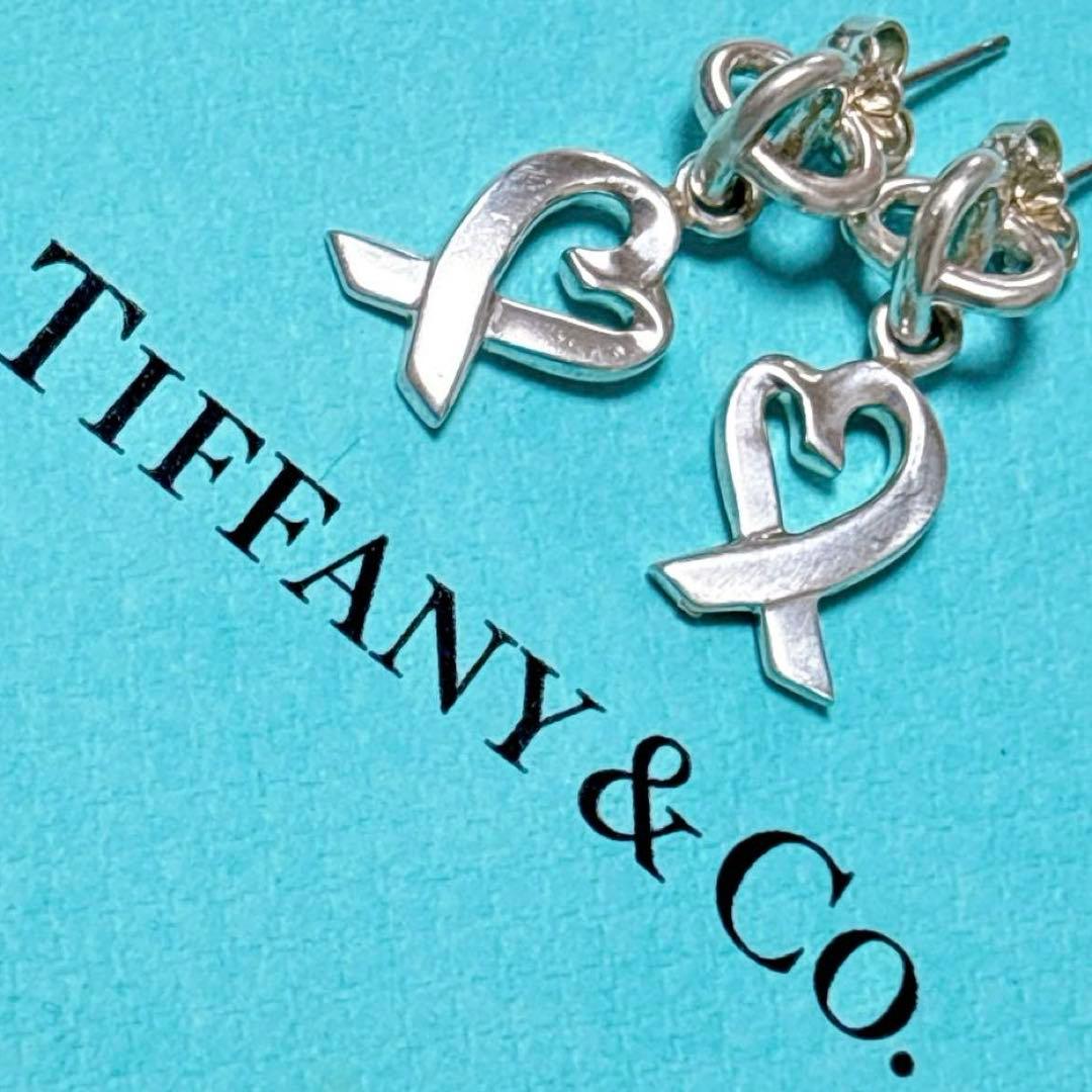 【美品】ティファニーTiffany ラビングハート ドロップ ピアス SV925
