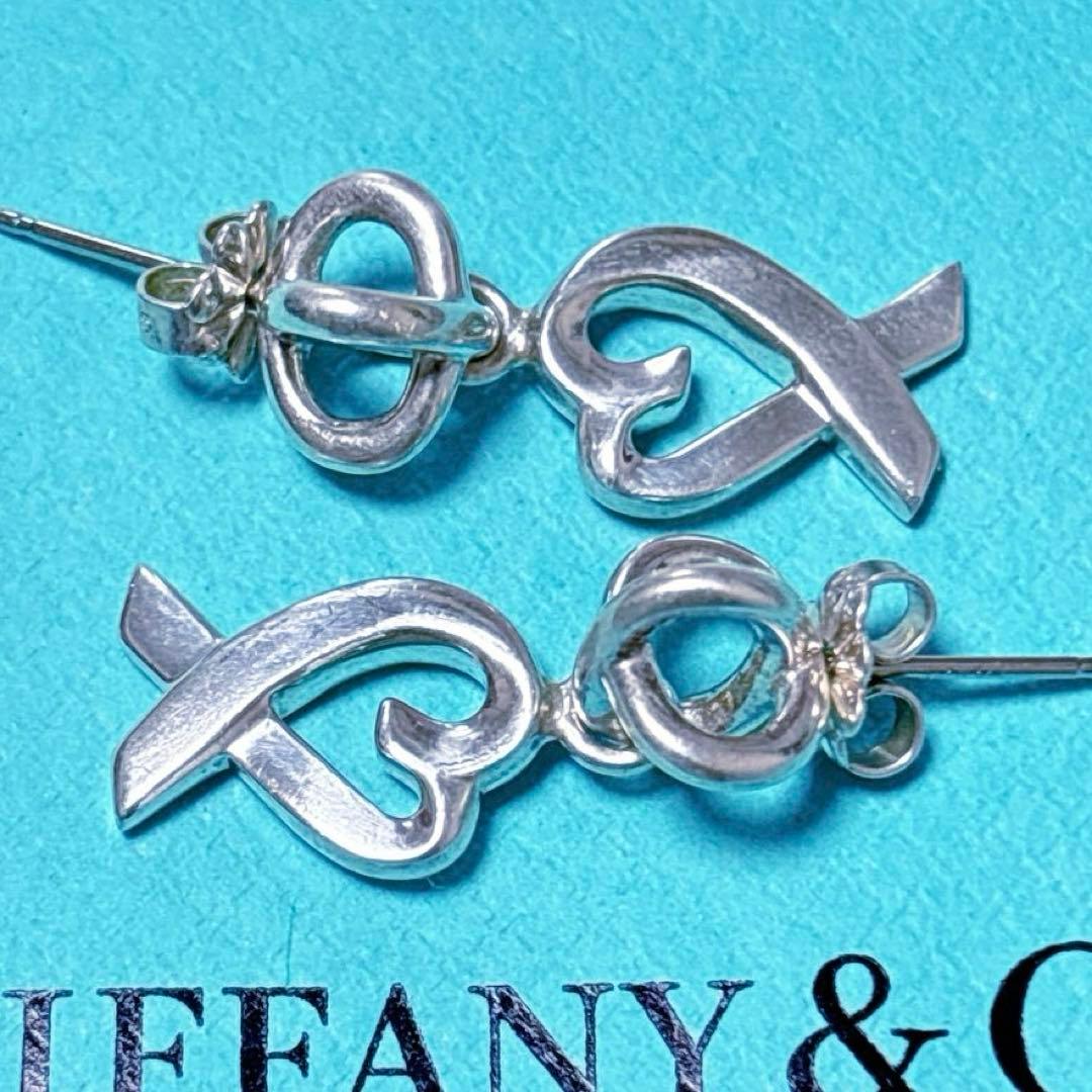 【美品】ティファニーTiffany ラビングハート ドロップ ピアス SV925
