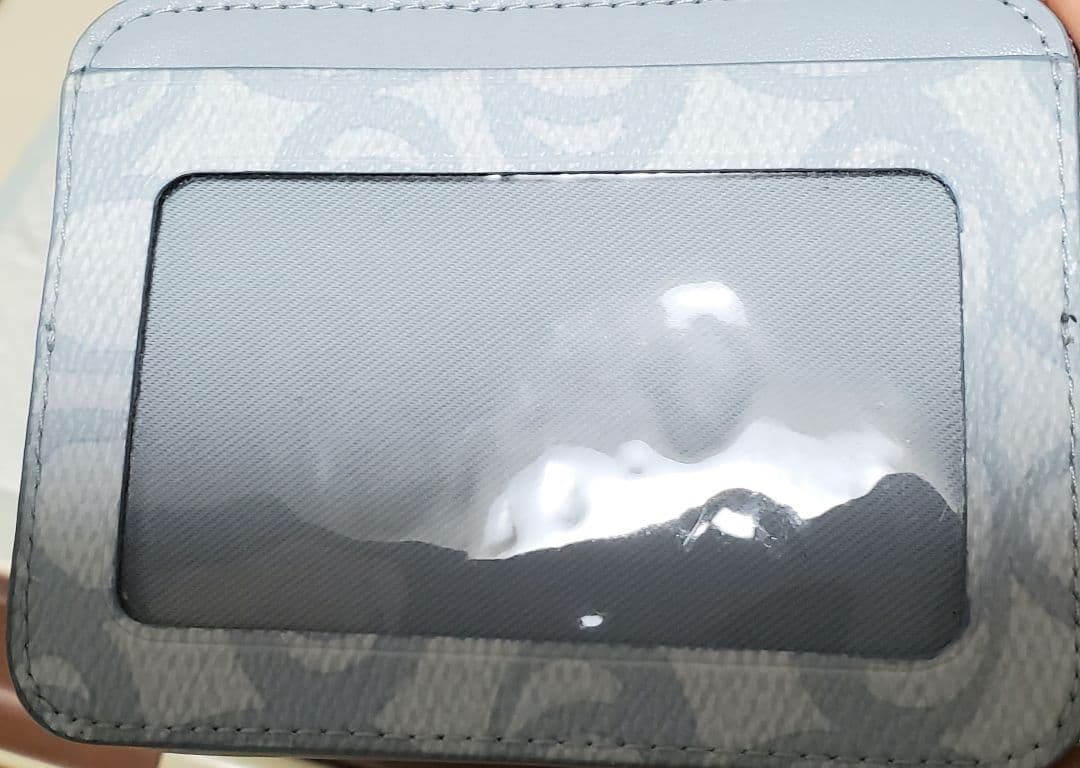 COACH カードケース シグネチャー柄 水色 コーチ