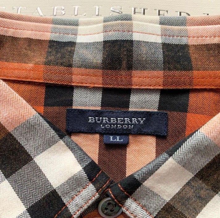 【希少】BURBERRY メガチェック ノバチェック 長袖シャツ オレンジ LL