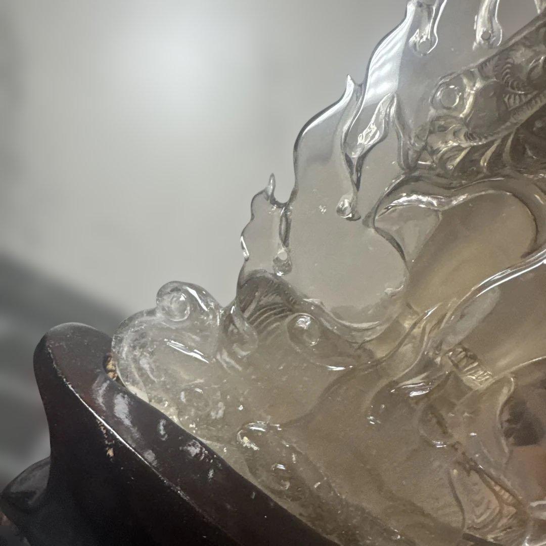 【唯一無二】不動明王 スモーキークォーツ像 台座　23.5cm