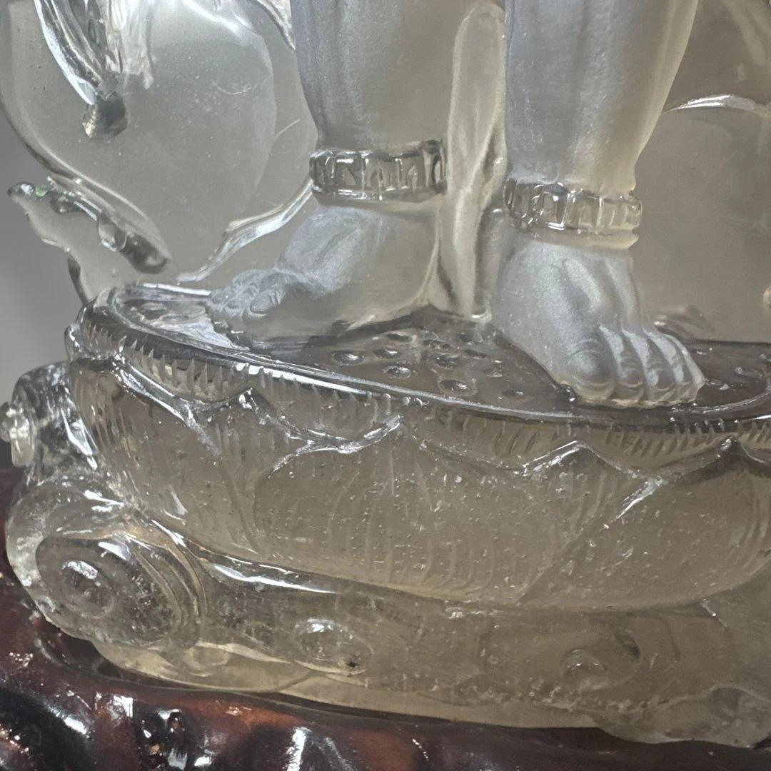 【唯一無二】不動明王 スモーキークォーツ像 台座　23.5cm