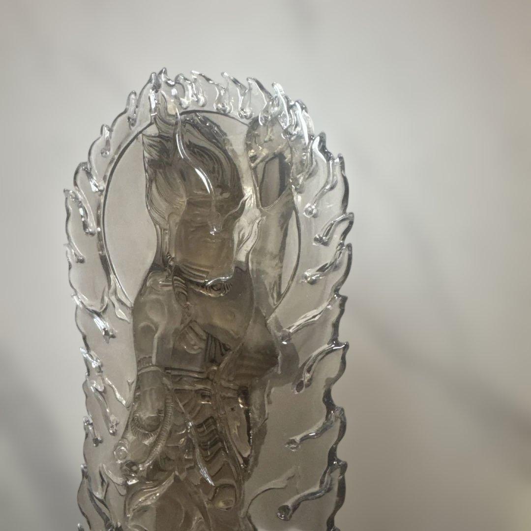 【唯一無二】不動明王 スモーキークォーツ像 台座　23.5cm