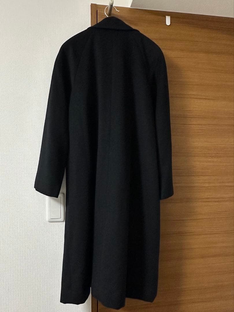 ミス　オンワード　カシミヤ100% ブラック　黒　ロングコート　比翼仕立て