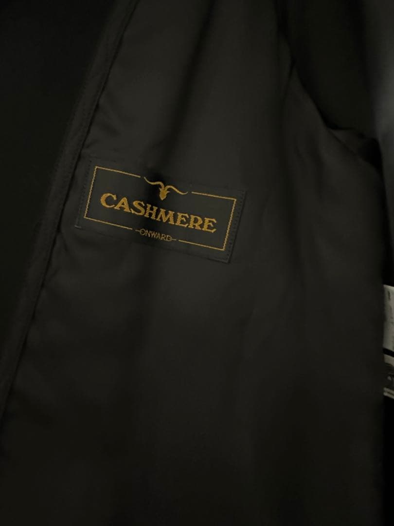 ミス　オンワード　カシミヤ100% ブラック　黒　ロングコート　比翼仕立て