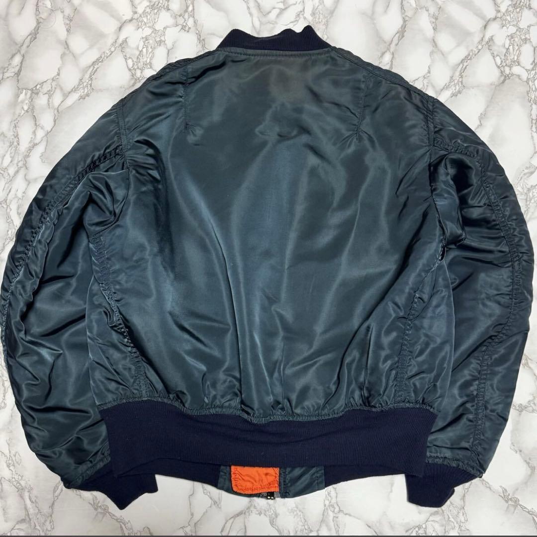 美品/旧タグ三本線【USA製】80s ALPHA ma1 　Mサイズ　ネイビー