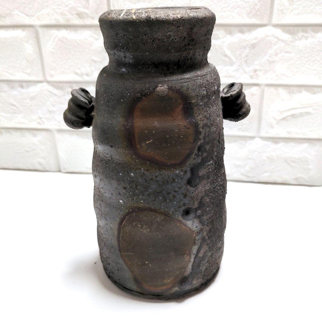 花瓶　備前焼き　サインあり　　花入れ　花器