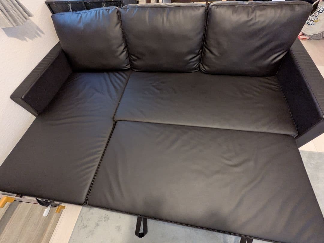 【美品】ニトリ カウチソファ ソファベッド L字型ソファ 引き出し付き