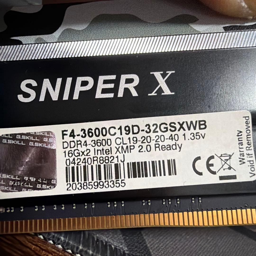 W*D様 G.SKILL SNIPER X DDR4-3600 32GB CL1